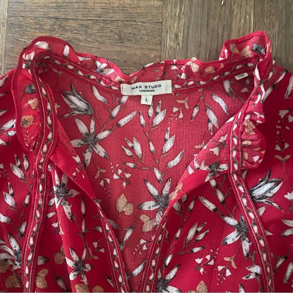 Max Studio London red maxi dress size L - Picture 4 of 8